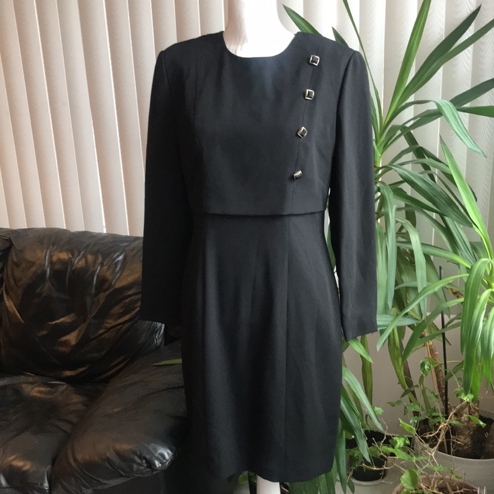 Gorgeous black dress with buttons and sleeves! - Picture 1 of 8